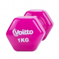 Гантель для фитнеса виниловая шестигранная Voitto 1 кг